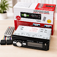 Автомагнитола с экраном + пульт MP3/USB/SD/FM 1DIN 1287 Черная / Магнитола в машину / Автомагнитола с дисплеем / Магнитофон в авто