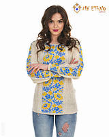Жіноча сорочка в'яну Ромашки жовто-блакитні