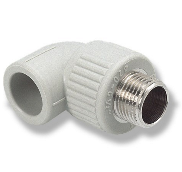 Поліпропіленовий кутник Wavin Ekoplastik 90° 25х3/4" (зовнішня різьба)