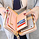 Рожевий жіночий гаманець клатч із бантиком, фото 2