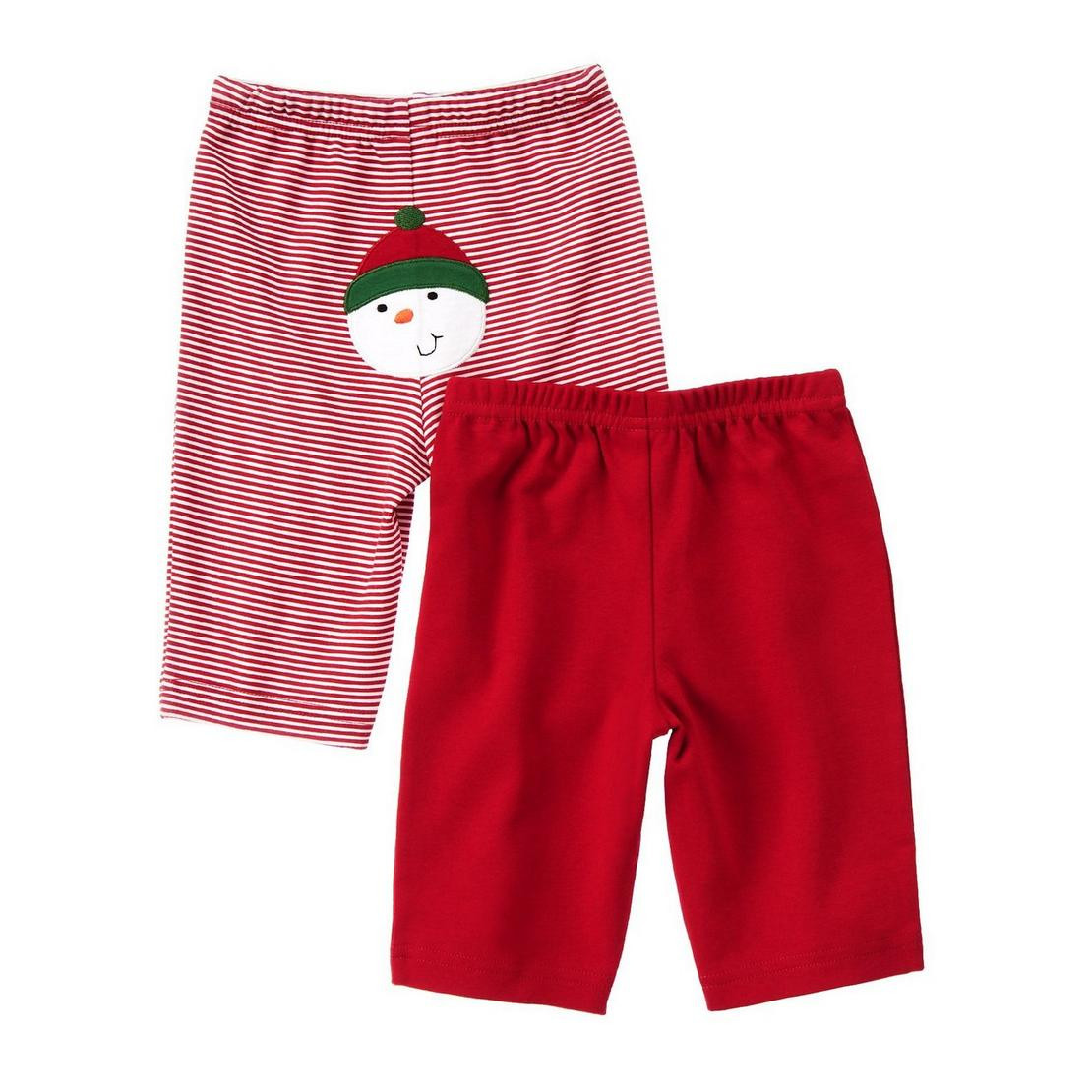 Дитячі трикотажні штанці для хлопчика "Сніговик" (2 шт.) 3-6, 6-9 місяців - фото 1 - id-p15750618