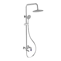 Душева система Frap F2434, поворотний вилив - перемикач на лійку, білий/хром Water Sanitary
