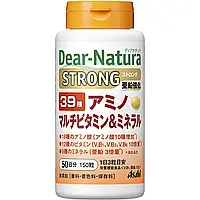 Вітаміни та мінерали, амінокислоти 150 табл, (39 компонентів), Asahi Dear Natura STRONG, Японія до 08.2027