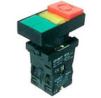 Кнопка подвійна пластикова NP2-EW8465 1NO+1NC AC/DC 220/230В(LED) IP40