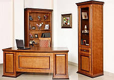 Шафа книжкова відкрита з масиву дерева для вітальні / кабінету в класичному стилі  Медея 1,2 РКБ-Меблі, колір на вибір, фото 3