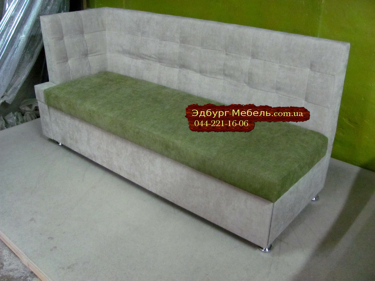 Диван для кухні Квадро зі спальним місцем дельфін 1850х650х900мм, фото 1