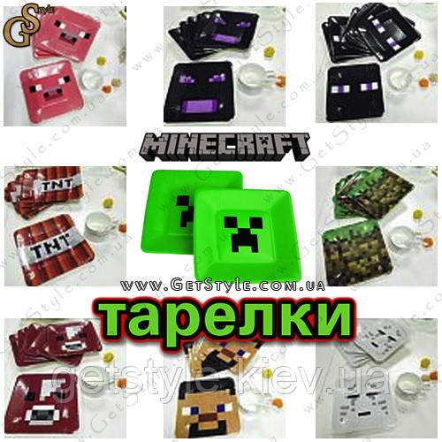 Паперові тарілки Minecraft - "Creeper Plates" - 1 шт