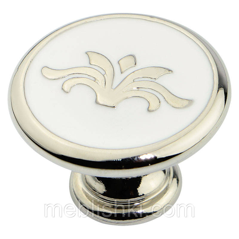 Ручка Bosetti Marella D 24177.01.030 нікель полірований І біла емаль, фото 1