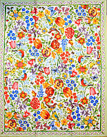 Декупажная салфетка Яркий орнамент с цветами и птицами 2351