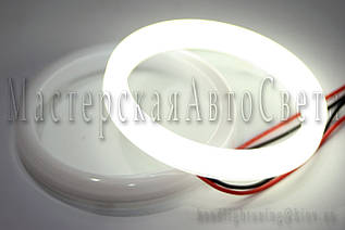 Ангельські очі LED 95 мм, Молочні для біксенонових лінз 3,0" (<unk> 76 мм)