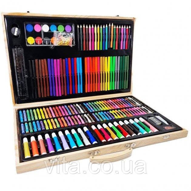 Набор для рисования Art Set Wood 220 предметов в деревянном чемодане, фото 1
