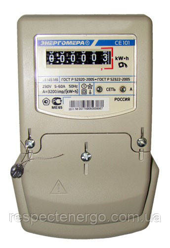 Лічильник однотарифний СЕ101-S6-145 (5-60А) Енергомера, фото 1