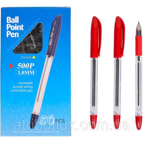 Ручка олійна P500 (1.0 мм) червона, фото 1