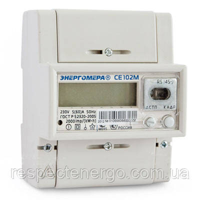 Лічильник однофазний Енергомера СЕ 102 U S6 145(5-60A) AV, фото 1