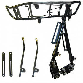 Багажник для велосипеда. Розсувний під дискове гальмо. Алюмінієвий чорний. Велосипедний багажник. Багажник.