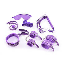 Фиолетовый BDSM набор для ролевых садо-мазо игр 7 предметов