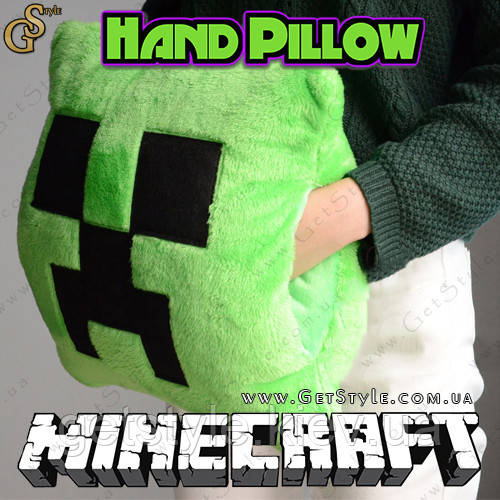 Подушка з кишенями для рук Minecraft — "Hand Pillow" — 33 см.
