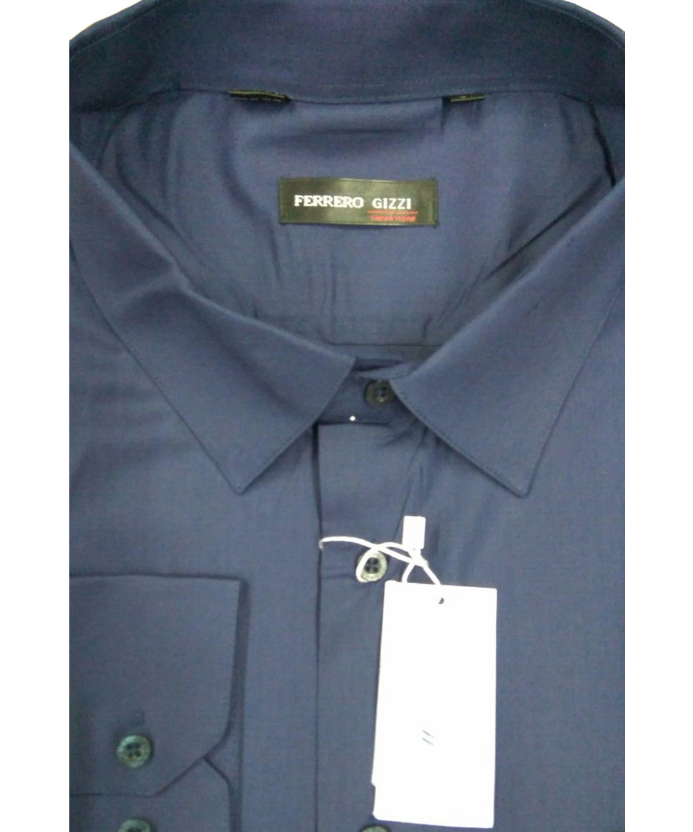 Сорочка чоловіча ботал Ferrero Gizzi модель 1363B темно синя, фото 1