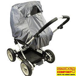 Універсальний дощовик-ветрозахист на коляску-люльку (Kinder Comfort, сірий)