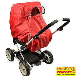 Універсальний дощовик-вітрозазахист на коляску-люльку (Kinder Comfort, червоний)