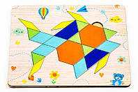 Головоломка деревянная Puz-96896 "Танграм Рыбка"г. 17х14х0,6 см PuzzleOk