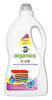Безфосфатний гель для прання, Organics, для кольорової білизни, 1 л