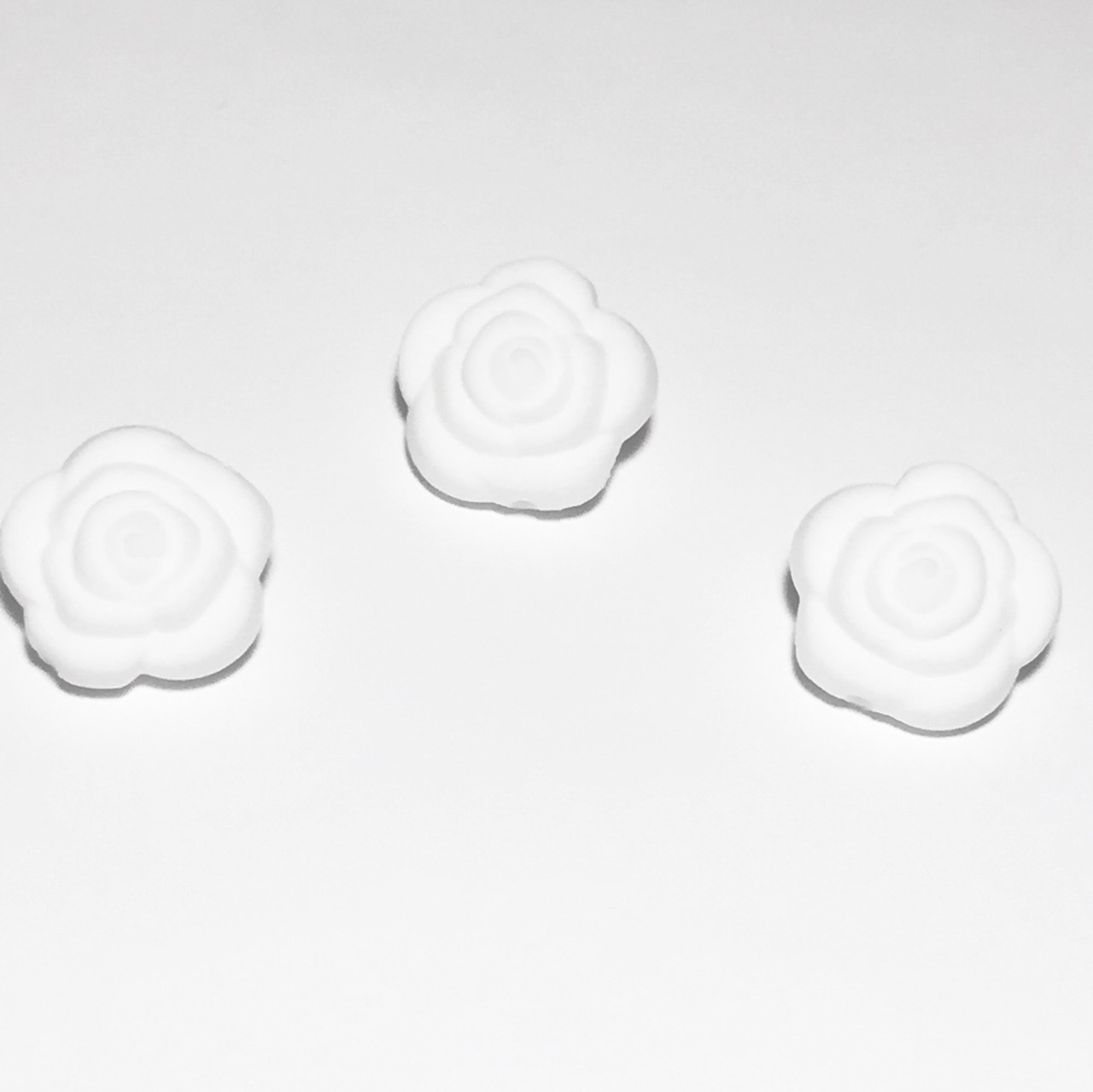 Маленька трояндочка (біла) намистина з силікону, фото 1