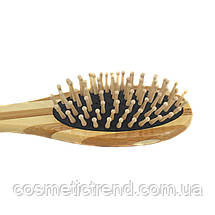 Щітка масажна для волосся овальна натуральне дерево Christian WHB-225, фото 4
