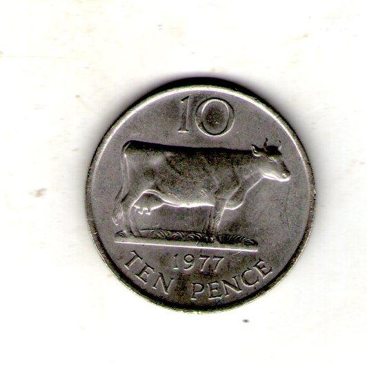 Гернсі 10 нових пенсів, 1971 рік Мідно-нікелевий сплав, 11.31g, ø 28.52mm №2645