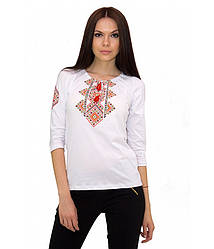 Футболка вишита жіноча 3/4 рукав, размеры S,  M, L, 2XL, 3XL