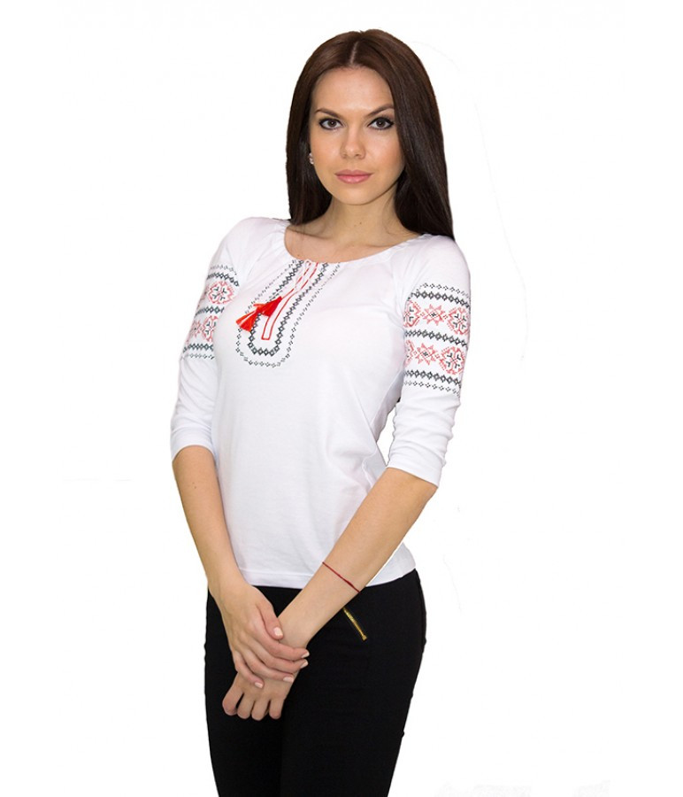Футболка вишиванка «Львівянка» 3/4 рукав, розміри XL - 3XL