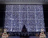 Гирлянда штора занавес Водопад 3х3 м 280 LED большая лампа 3D (белый шнур, с переходником) Белый