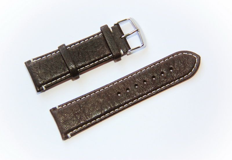 Ремешок кожаный Bros Cvcrro a Mano для наручных часов с классической застежкой, коричневый, 22 мм - фото 1 - id-p509839591
