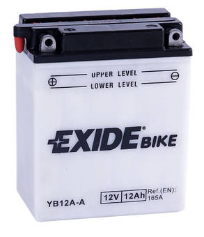 Аккумулятор для мотоцикла сухозаряженный EXIDE YB12A-A 12AH 134x80x160, фото 3
