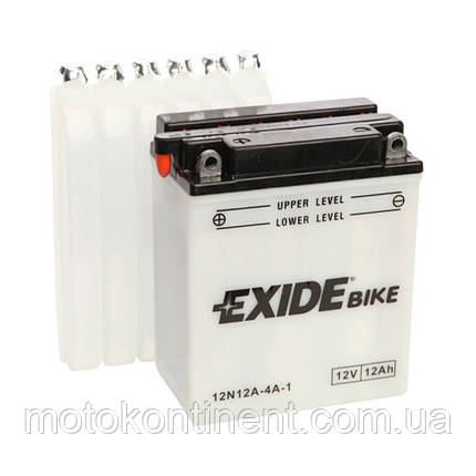 Акумулятор для мотоцикла сухозаряженный EXIDE 12N12A-4A-1 12AH 134X80X160, фото 1