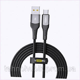 Прочный провод USB-C 3 Ампера 2 метра Йоки черный 8E59C9869