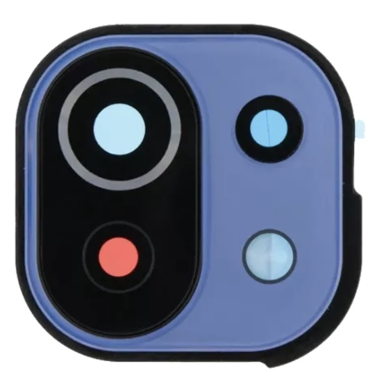 Скло камери для Xiaomi Mi 11 Lite /Xiaomi 11 Lite 5G NE з рамкою блакитного кольору, Bubblegum Blue, фото 1