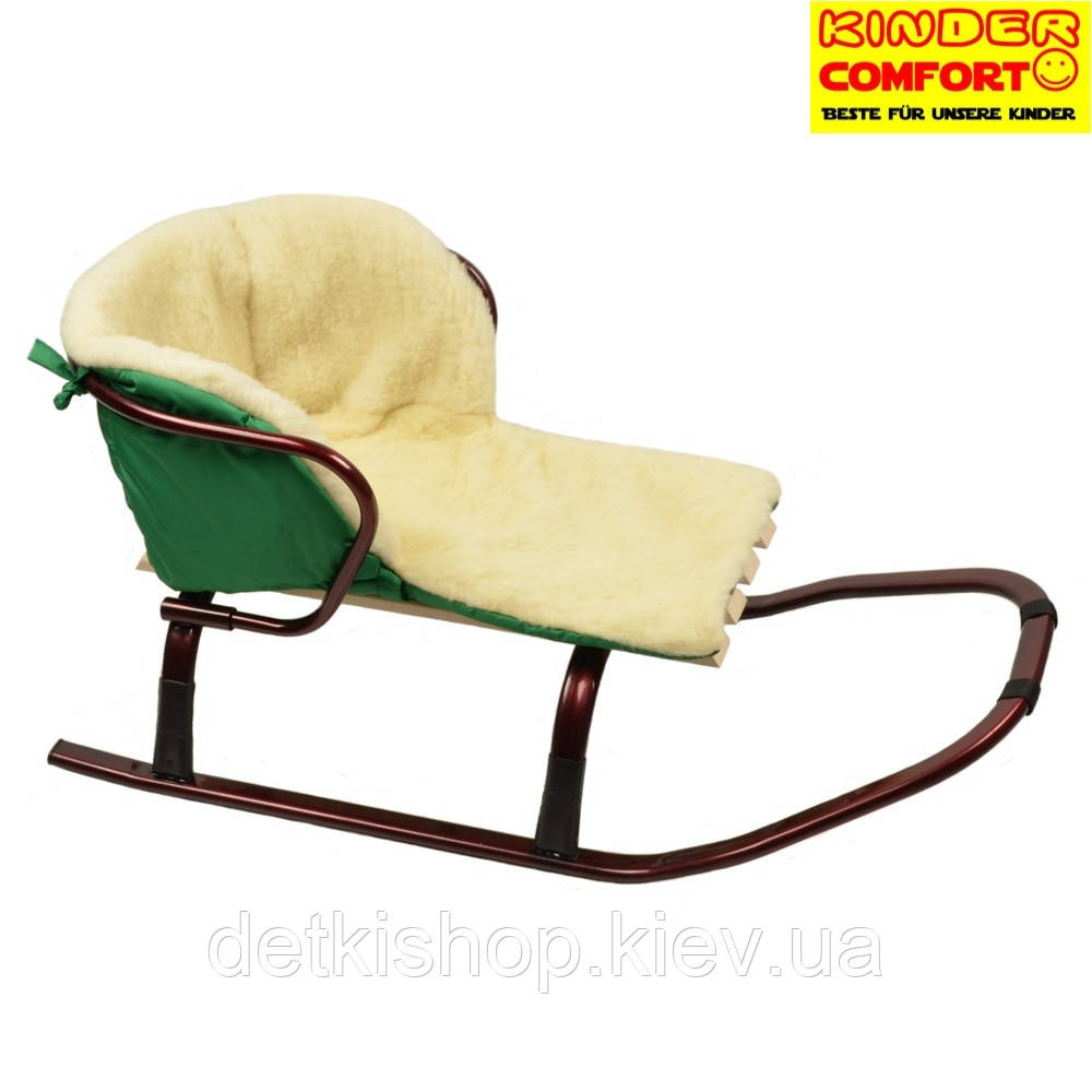 Хутряна вкладка у санчата (Kinder Comfort, зелений), фото 1