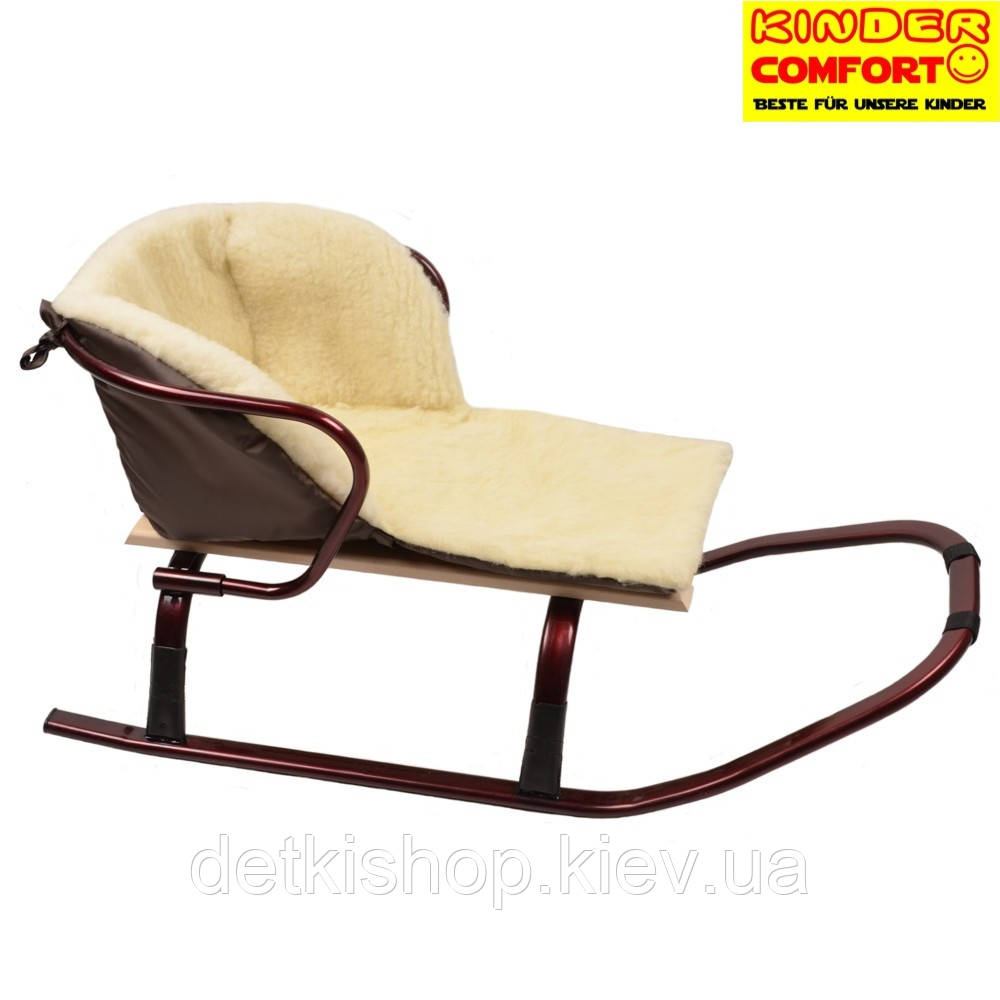 Хутряна вкладка у санки (Kinder Comfort, шоколадний), фото 1