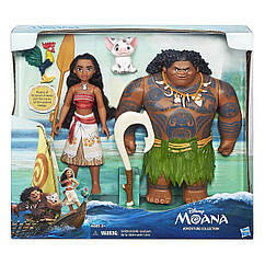 Набір з двох ляльок Мауї і Моана ( Ваяна) , фігурки порося Пуа, півня Хей-Хей. Hasbro Moana