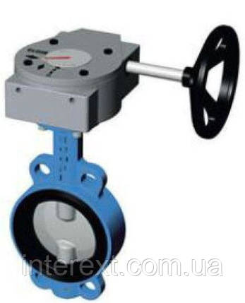 Міжфланцовий закрив Ду1200 диск ківкий чавун з редуктором (Tecofi), фото 1