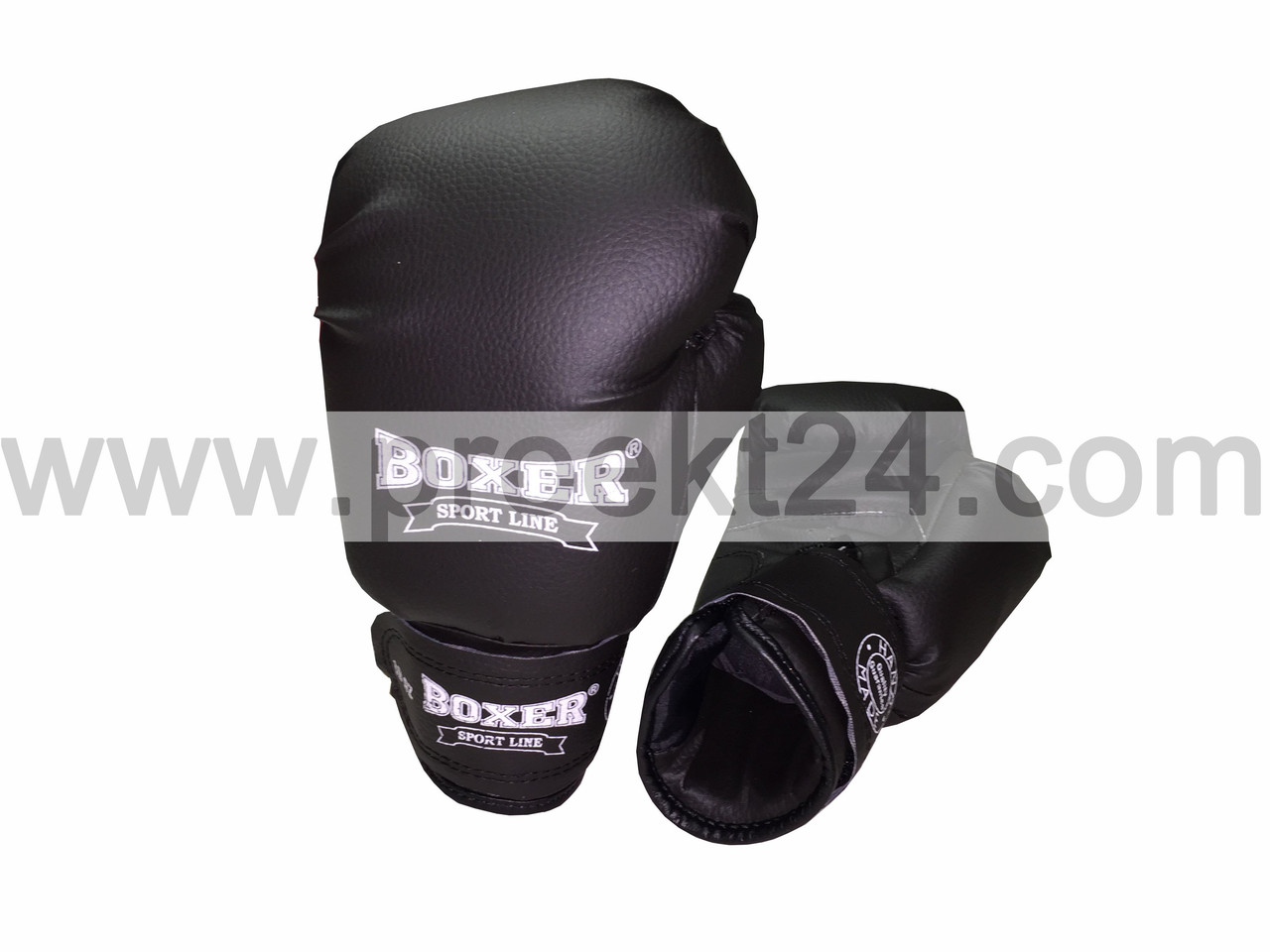Боксерские перчатки BOXER 10 оz кожвинил черные - фото 3 - id-p509989265
