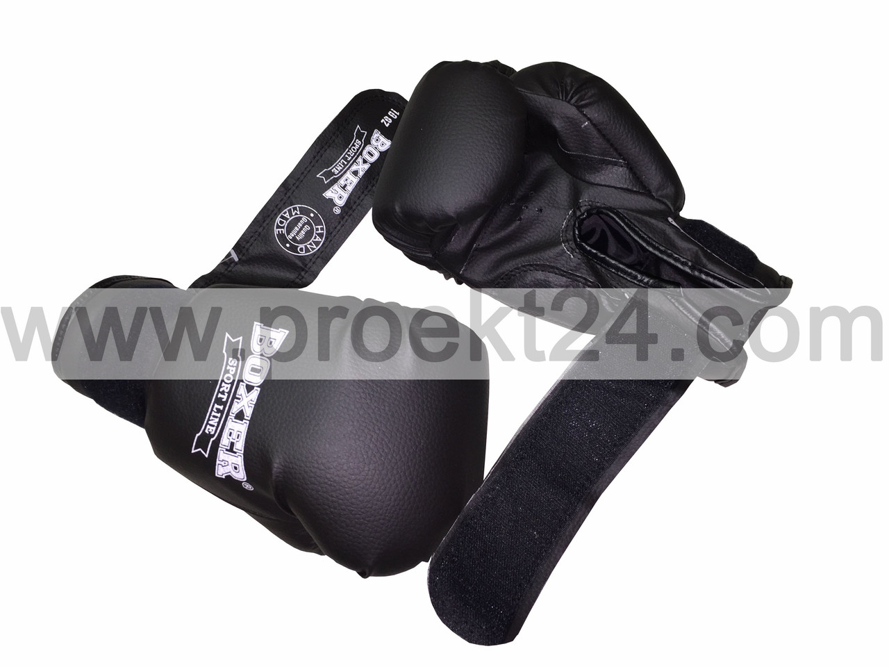 Боксерские перчатки BOXER 10 оz кожвинил черные - фото 5 - id-p509989265