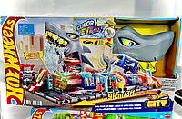 УЦЕНКА  Игровой набор Hot Wheels Автомойка Супераккула HTN82 Трек Hot Wheels Ultra Shark Мойка атака автотрек с акулой