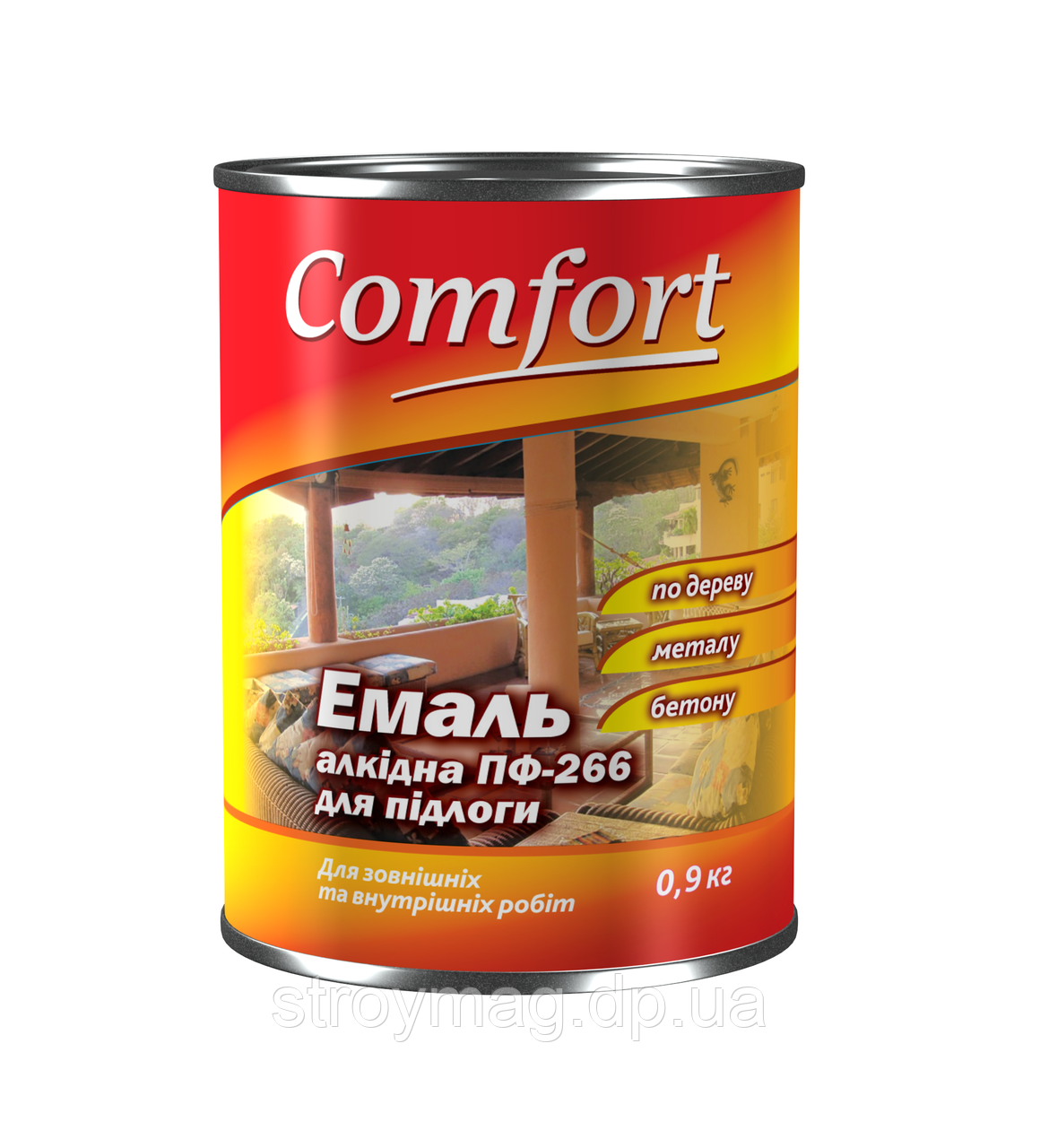 Эмаль для пола Comfort ПФ-266 0,9 кг желто-коричневый - фото 1 - id-p358274429