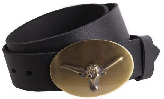 Кожаный мужской ремень Topgal 4 см черный, фото 1