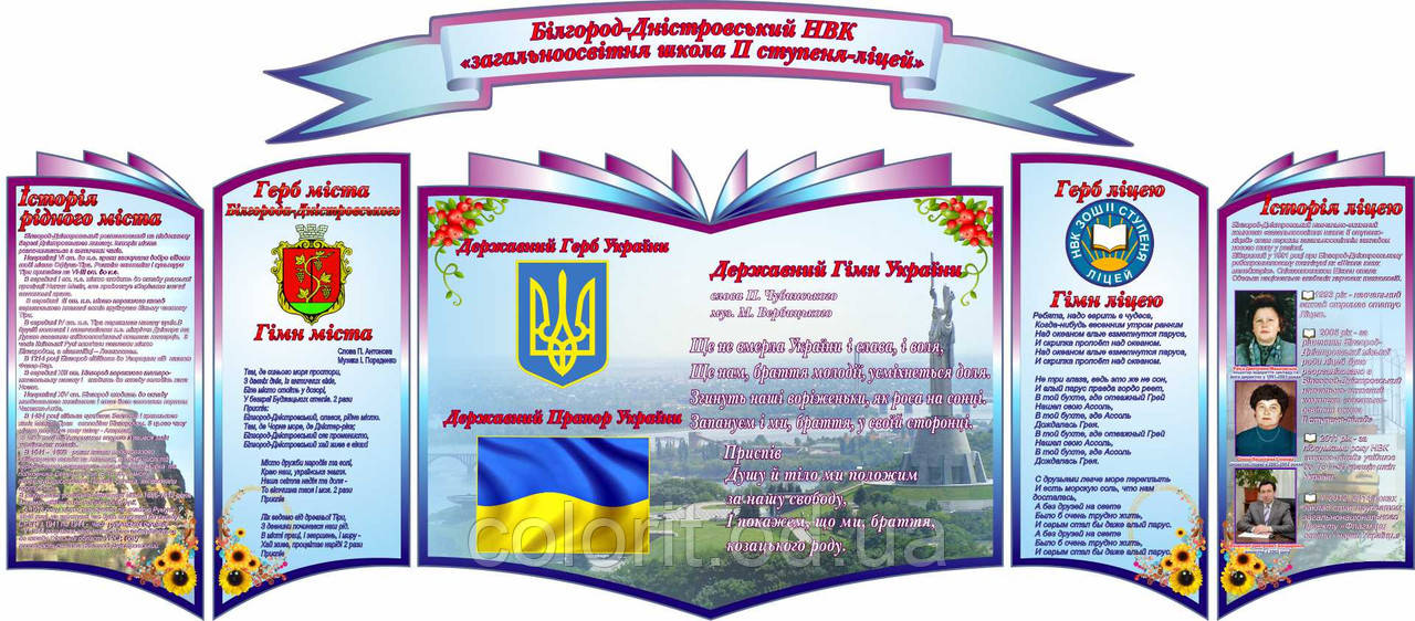 Державні символи України, міста та історія ліцею
