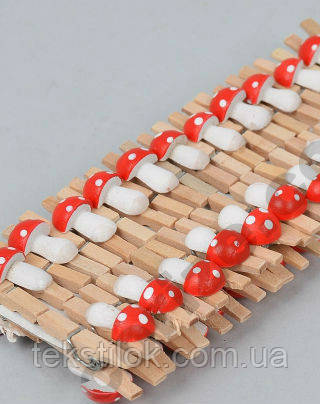 Декоративна Прищіпка Мухоморчик 2,5*1,2 см дрібний декор., фото 1