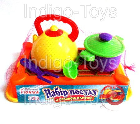 Плита з посудом