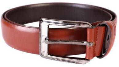 Хороший ремень из искусственной кожи 301129 коричневый ДхШ: 125х3,3 см.